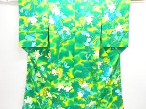 未使用品　枝花模様暈し小紋着物